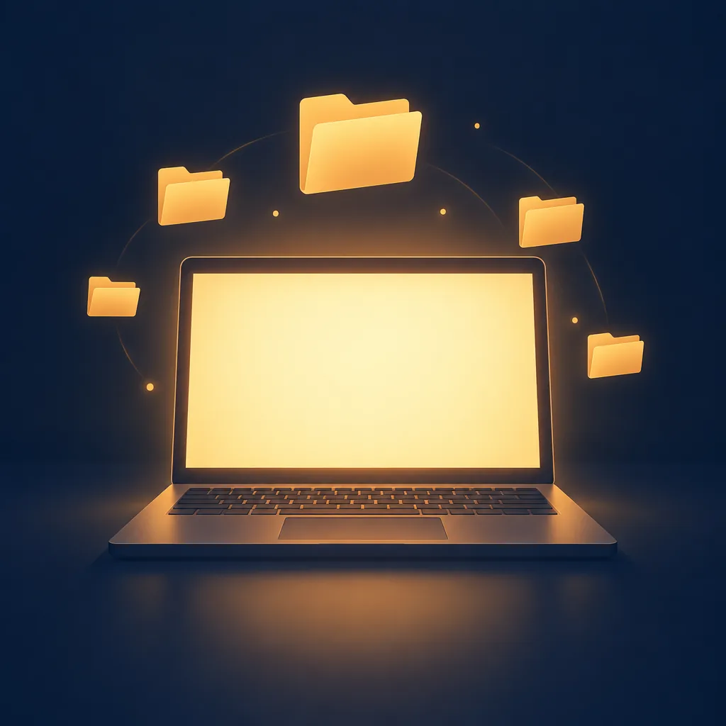 Illustration of a desktop computer monitor and keyboard