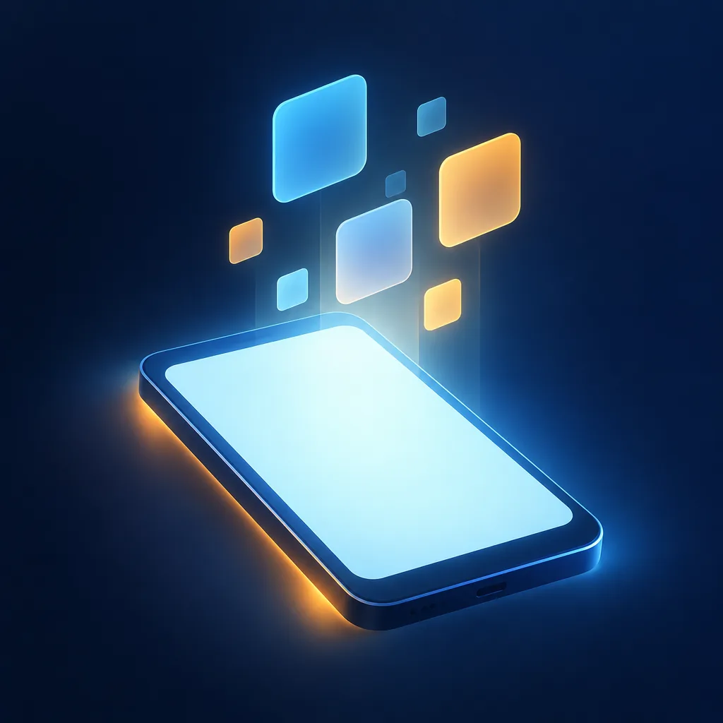 Illustration of a handheld mobile phone screen
